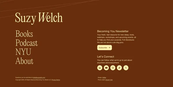 Suzy Welch - Landing design inspiration