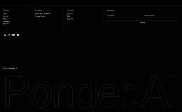 Ponder - Landing design inspiration