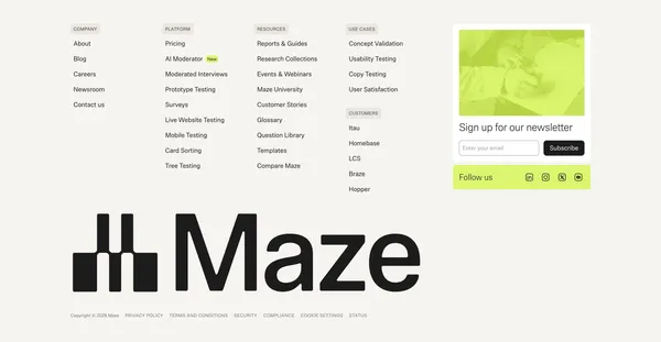 Maze | User Research and Testing Platform - Landing design inspiration