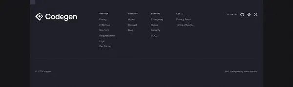 Codegen | The OS for Code Agents - Landing design inspiration