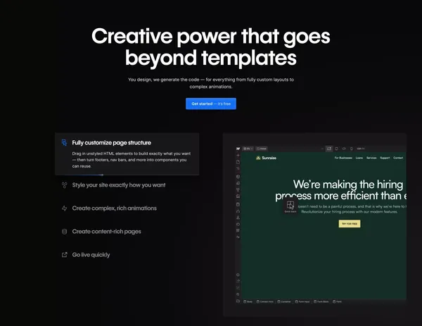 Webflow: Create a custom website | No-code website builder - Landing design inspiration