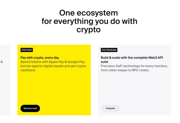 1inch Wallet | The Secure Crypto Wallet App for DeFi & Swaps - Landing design inspiration