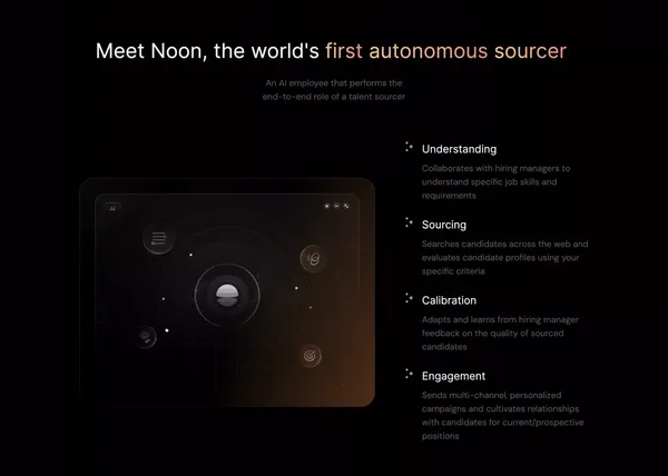 Noon | An AI teammate for every recruiting team - Landing design inspiration