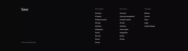 AI tools for human knowledge | Sana - Landing design inspiration