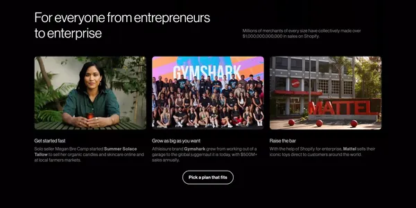 Shopify - Landing design inspiration