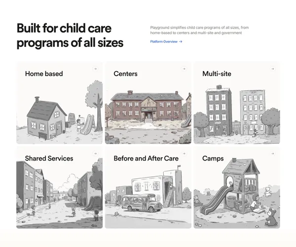 Child Care Management Software & App | Playground - Landing design inspiration