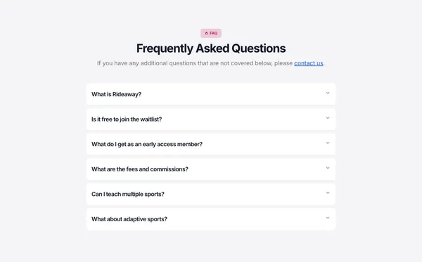 Rideaway | All-in-One Booking & Management Platform for Sports Instructors - Landing design inspiration