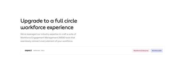 Aspect | Trusted Leaders in Workforce Engagement Management Solutions - Landing design inspiration