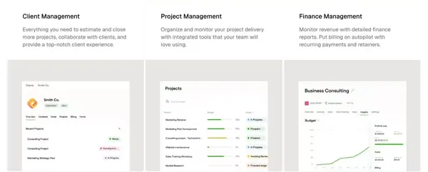 Bonsai - Business management software - Landing design inspiration