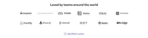 Pitch | Collaborative presentation software for modern teams - Landing design inspiration