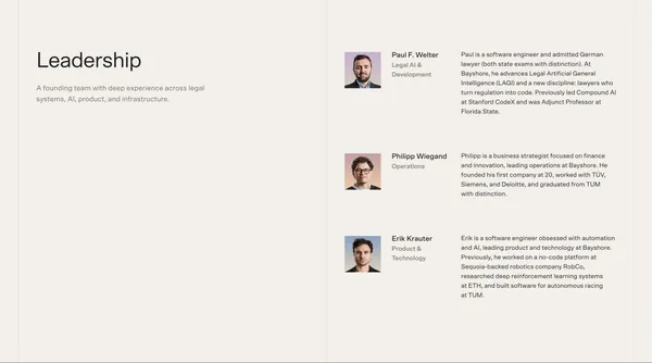 AI Front Door for Legal & Compliance | Bayshore - Landing design inspiration