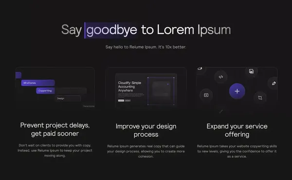 The Fastest Way To Write Copy For Your Website | Relume Ipsum - Landing design inspiration