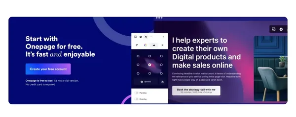 Onepage - Erstelle noch heute deine Seite. Genau so wie du sie dir vorstellst! | Onepage - Landing design inspiration