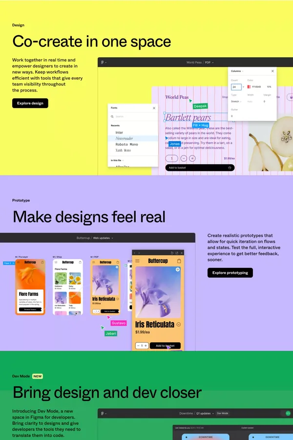 Figma: the collaborative interface design tool. - Landing design inspiration