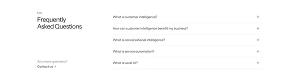 AI + human intelligence through the full customer journey | Level AI - Landing design inspiration