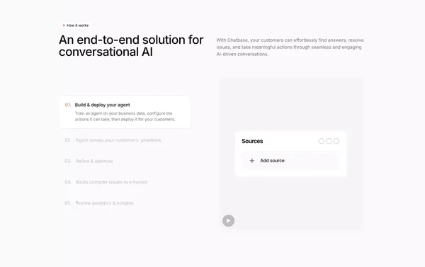 Chatbase | The complete platform for chat-based AI agents - Landing design inspiration