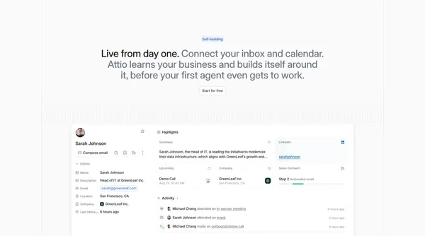 Attio: The CRM for agentic revenue - Landing design inspiration