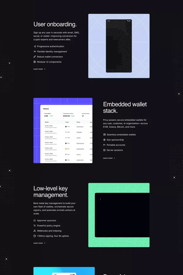 Privy - Wallet infrastructure, built for scale. - Landing design inspiration