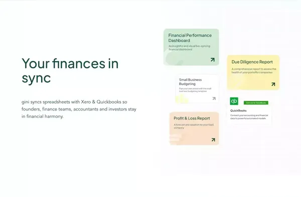gini | Financial planning and forecasting in <10 minutes - Landing design inspiration