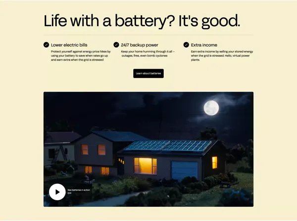 Haven Energy - Residential Energy Storage - Landing design inspiration