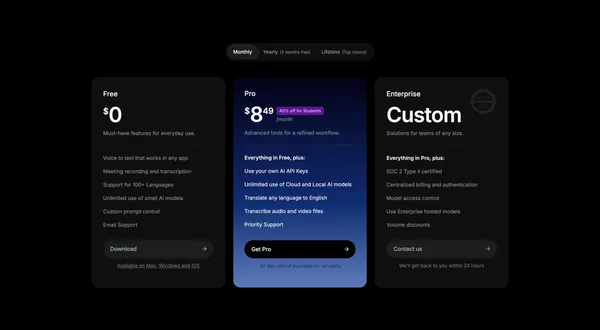 Superwhisper — AI Voice to Text for macOS, Windows & iOS | Superwhisper - Landing design inspiration