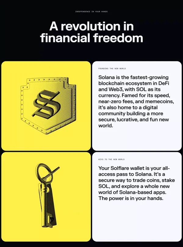 Manage your Solflare wallet with ease | Solflare - Landing design inspiration