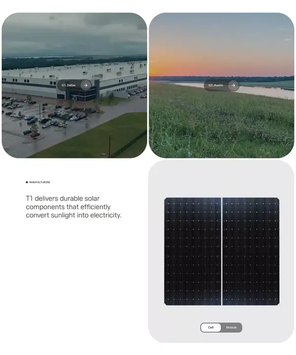 T1 Energy - Landing design inspiration