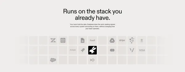 Rulebase — Revenue workforce for financial services - Landing design inspiration