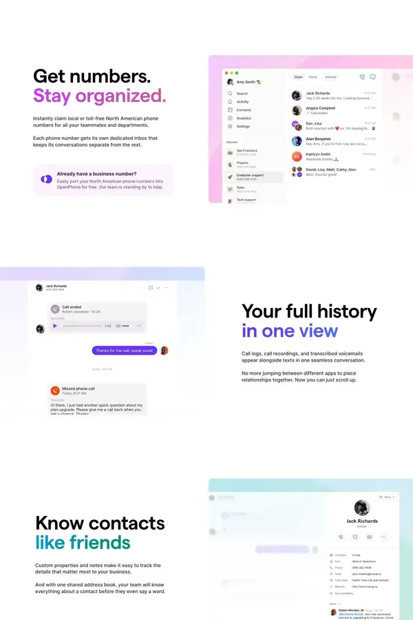 OpenPhone | Modern business phone for startups and small businesses - Landing design inspiration