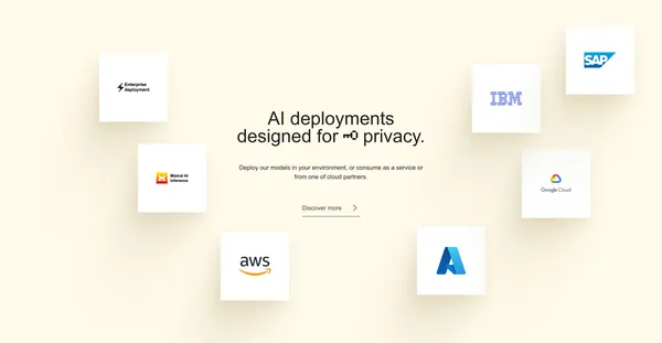 Frontier AI LLMs, assistants, agents, services | Mistral AI - Landing design inspiration