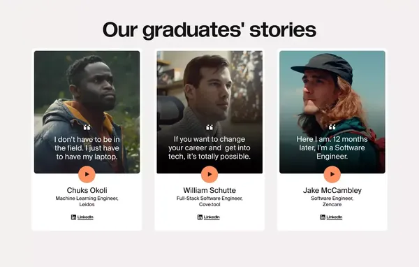 Practicum: online part-time coding bootcamps | Software Engineering, Data Analytics, Data Science, QA Engineering - Landing design inspiration