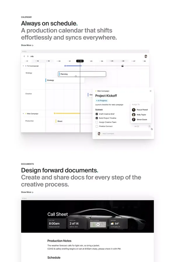 Project Management for Content Creation Teams - Landing design inspiration