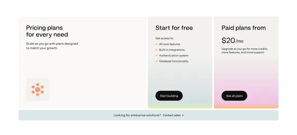 Build Apps with AI in Minutes | Base44 - Landing design inspiration