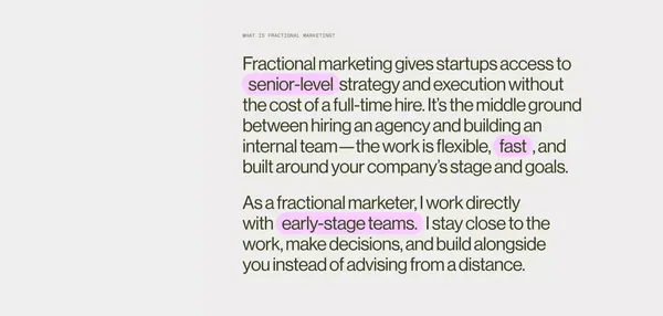 Fractional Growth Marketing for Early-Stage Startups - Landing design inspiration