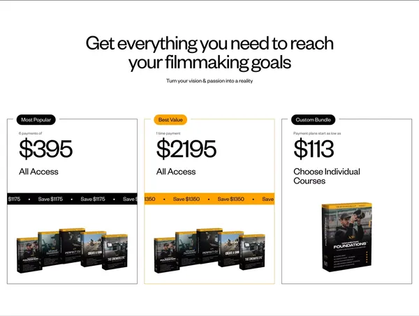 The Art of Documentary - Landing design inspiration