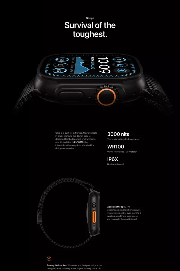 Apple Watch Ultra 2 - Apple - Landing design inspiration