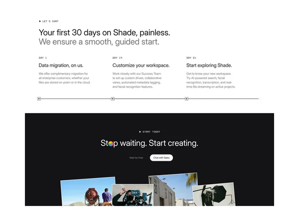 Shade - Landing design inspiration