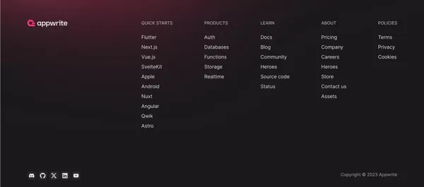 Appwrite - Build like a team of hundreds - Landing design inspiration