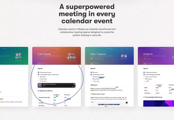 Ready — The calendar you need to meet - Landing design inspiration