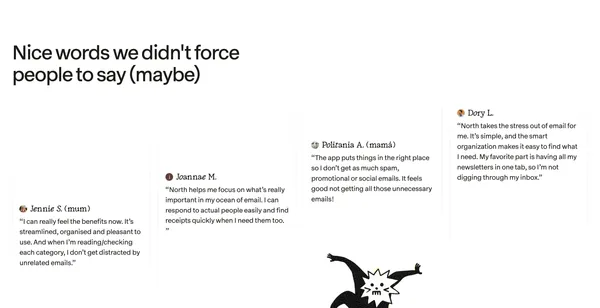 North - Email, for life - Landing design inspiration