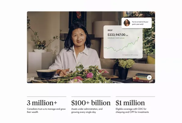 Wealthsimple: Better than your bank - Landing design inspiration