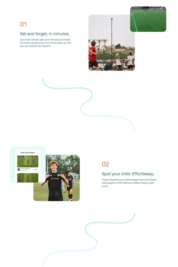 Trace | Automated Sports Camera System & Tracking Software - Landing design inspiration