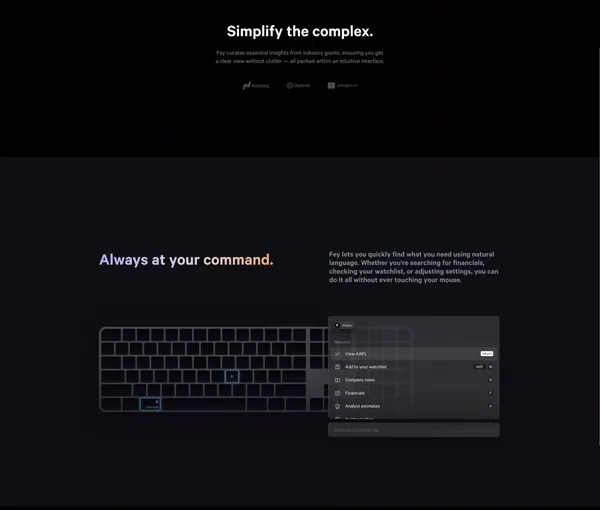 Fey: Make better investments. - Landing design inspiration