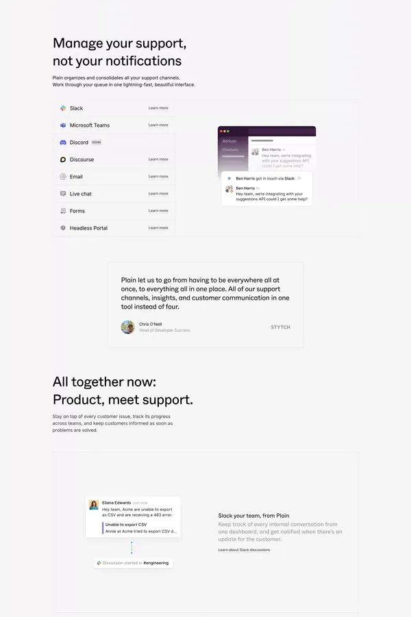 Plain - unify, simplify, and supercharge your techncial support - Pricing design inspiration