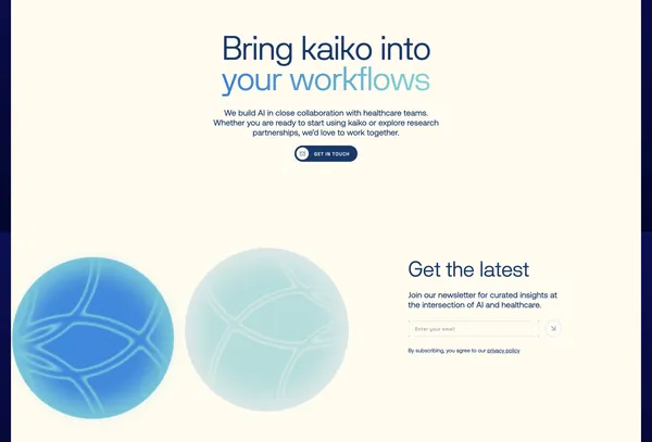 Clinical AI empowering healthcare teams | kaiko.ai - Landing design inspiration