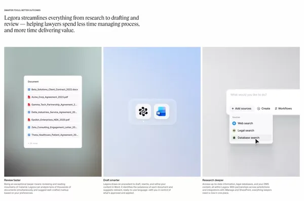 Legora - Landing design inspiration
