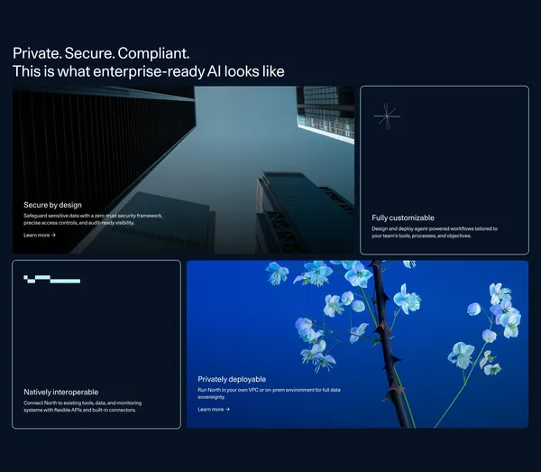 North: The AI Platform Where Work Flows | Cohere - Landing design inspiration