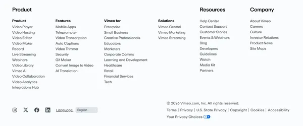 Vimeo AI-Powered Video Platform - Landing design inspiration