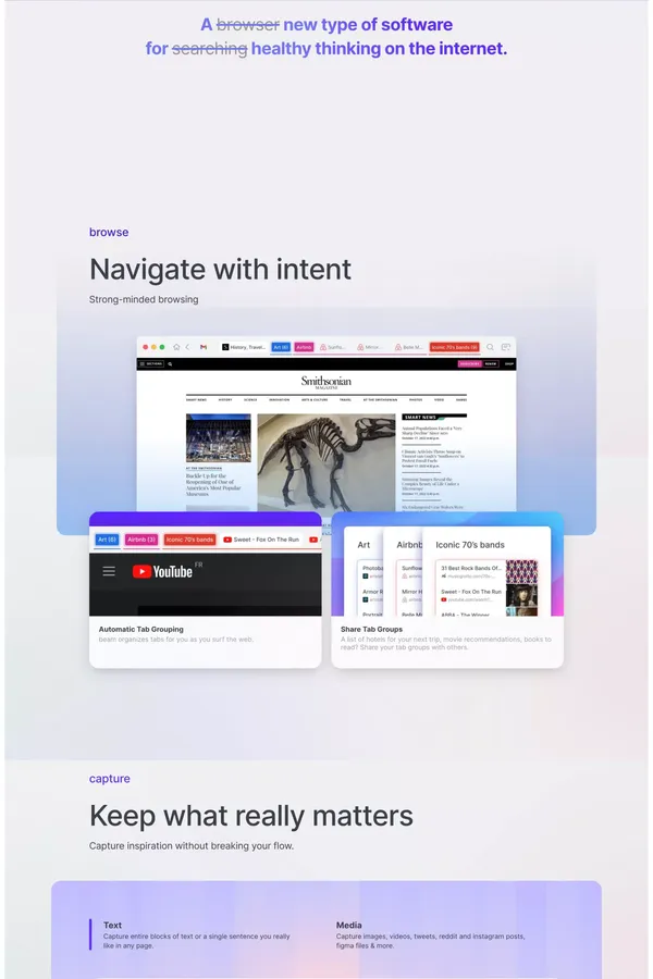 Meet the bright web – beam - Landing design inspiration