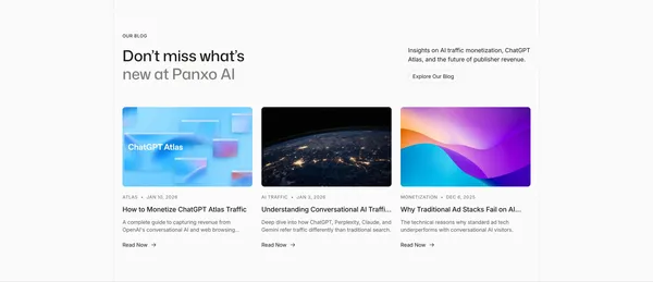 Panxo - Monetize Every AI Visitor - Landing design inspiration